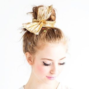 Bando twist scarf in metallic gold